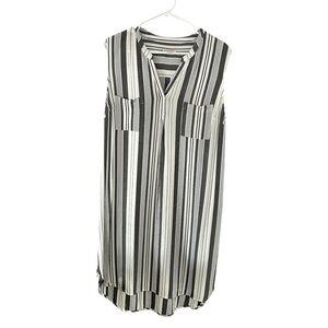 Merona Black‎ and White Stripe V-Neck Dress